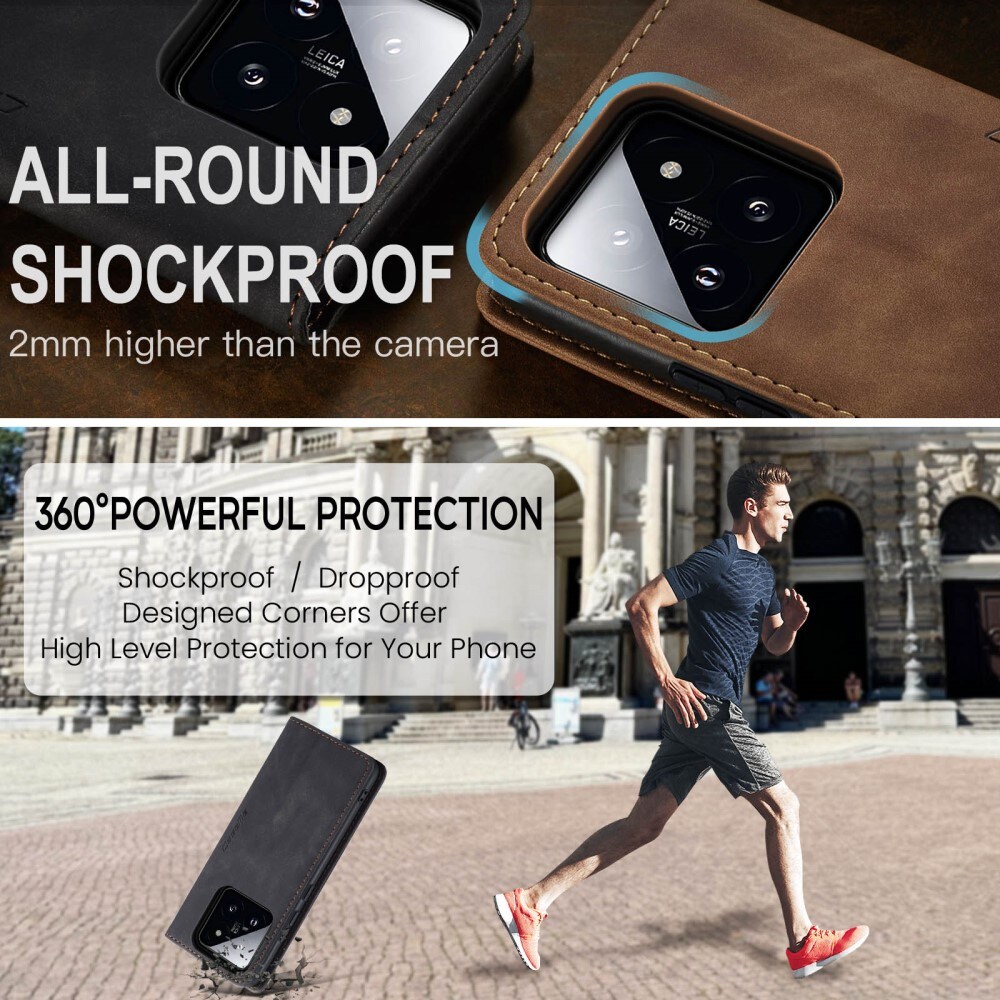 Xiaomi 14 Slimmat plånboksfodral, Svart