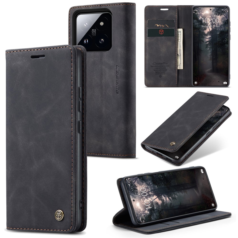Xiaomi 14 Slimmat plånboksfodral, Svart