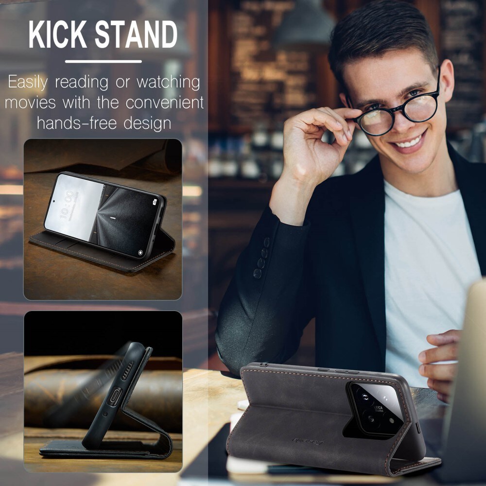 Xiaomi 14 Pro Slimmat plånboksfodral, Svart