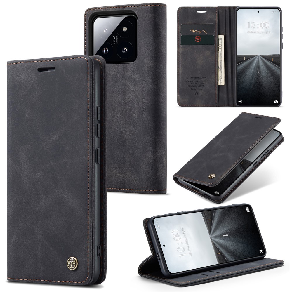 Xiaomi 14 Pro Slimmat plånboksfodral, Svart