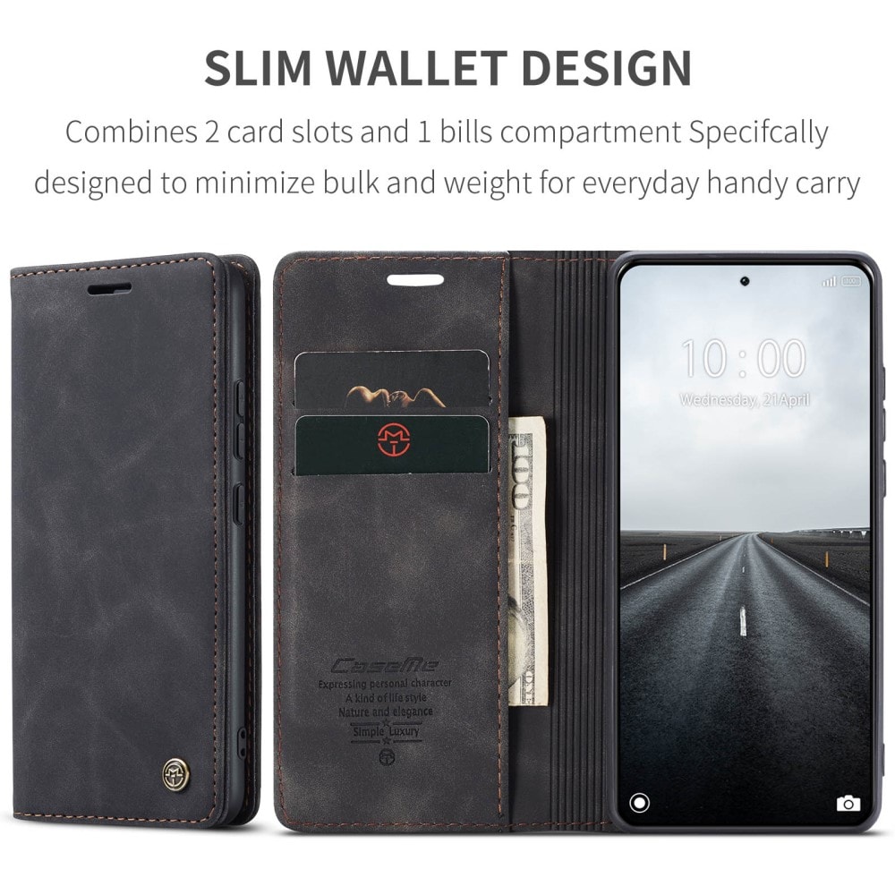 Xiaomi 14 Pro Slimmat plånboksfodral, Svart