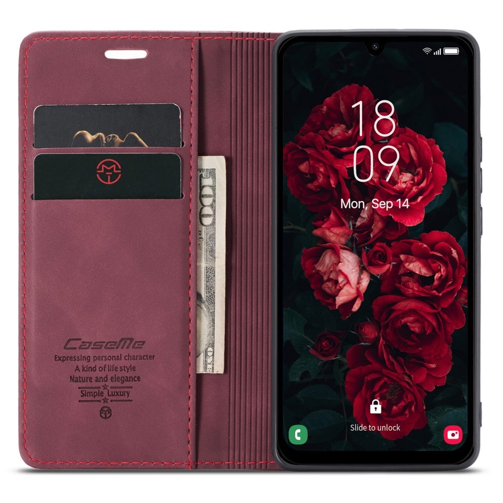 Samsung Galaxy A25 Slimmat plånboksfodral, Röd