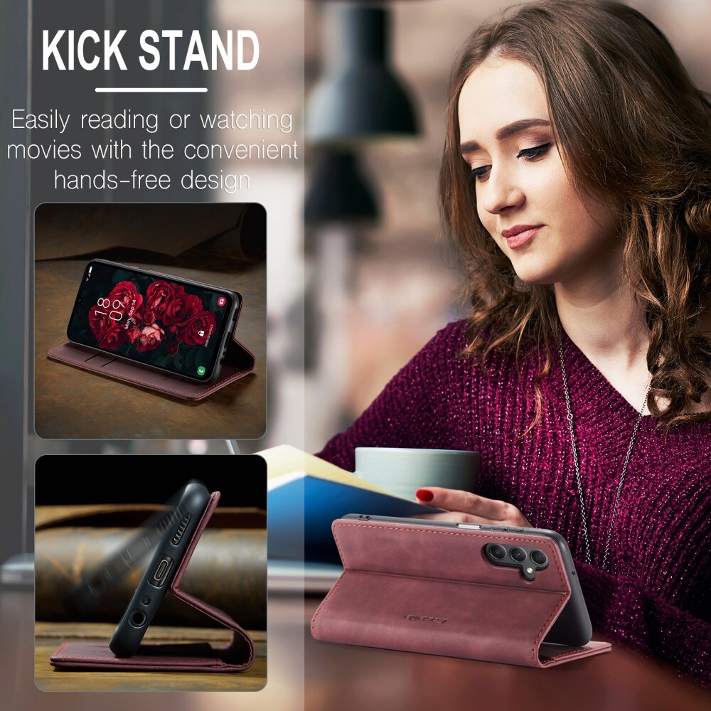 Samsung Galaxy A25 Slimmat plånboksfodral, Röd