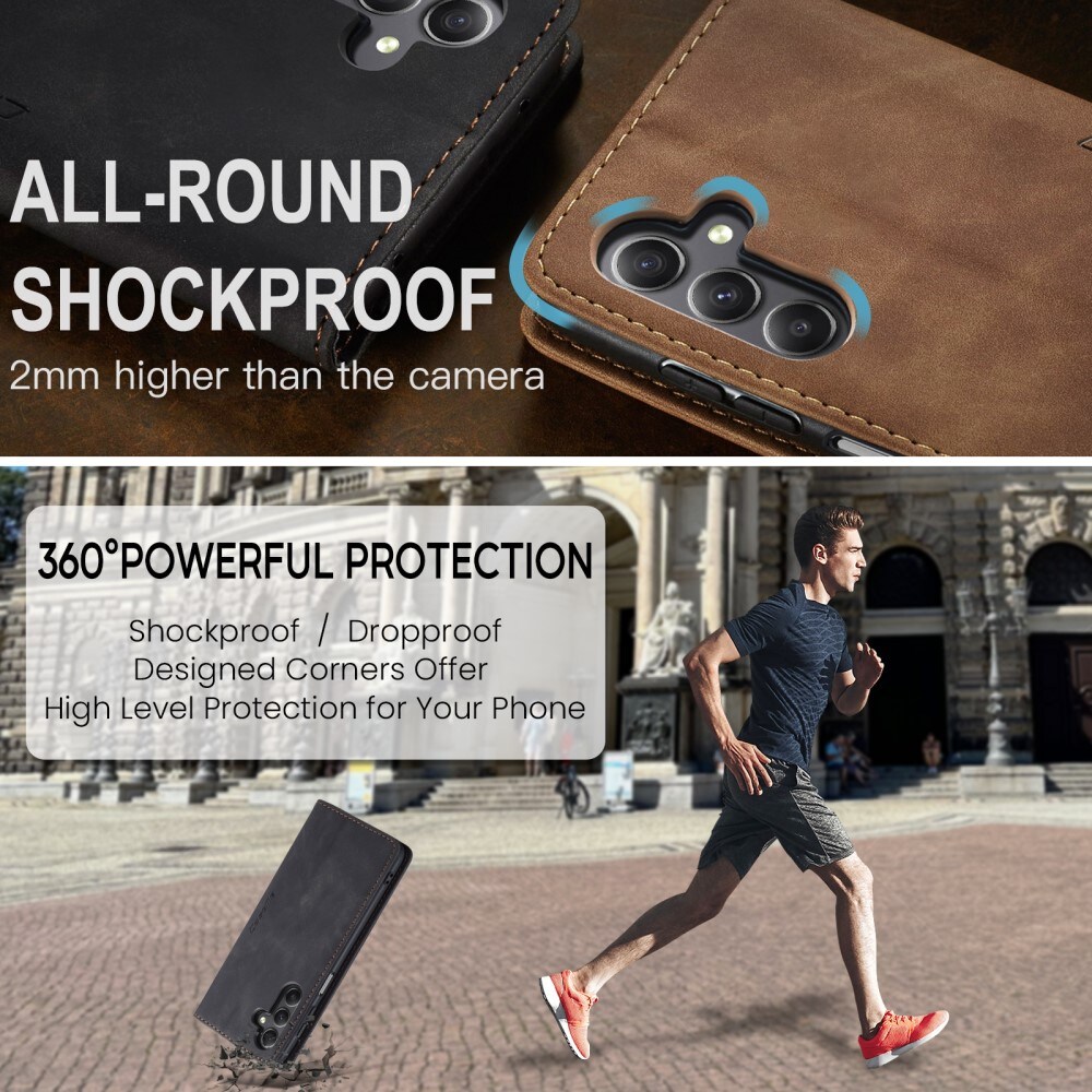 Samsung Galaxy A25 Slimmat plånboksfodral, Svart
