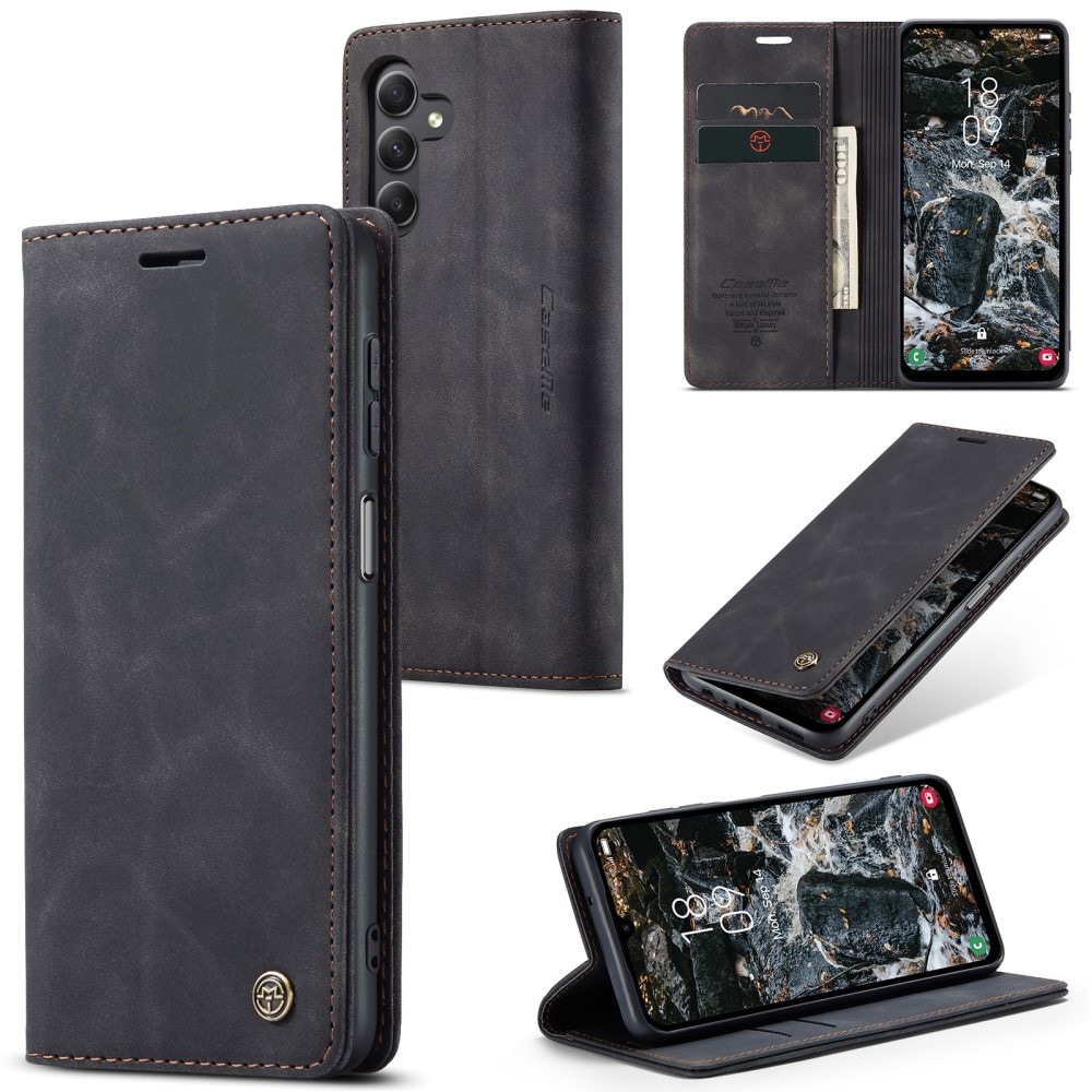 Samsung Galaxy A25 Slimmat plånboksfodral, Svart