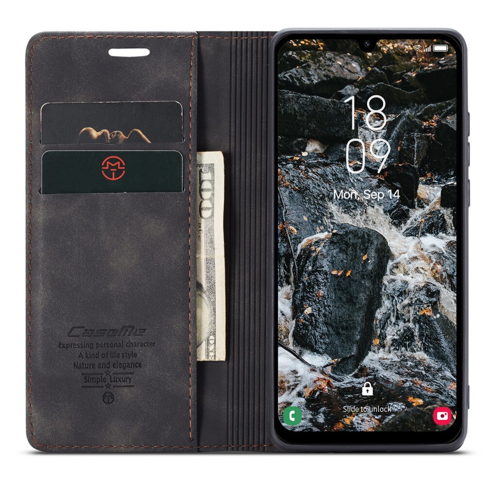 Samsung Galaxy A25 Slimmat plånboksfodral, Svart