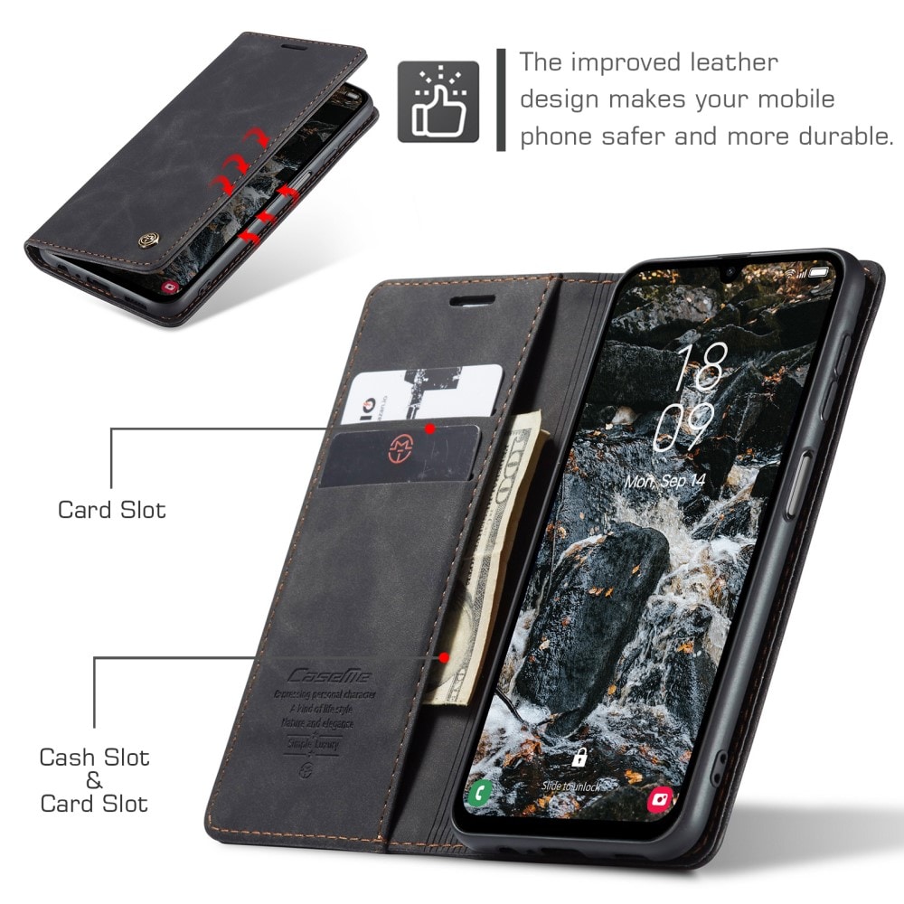 Samsung Galaxy A25 Slimmat plånboksfodral, Svart