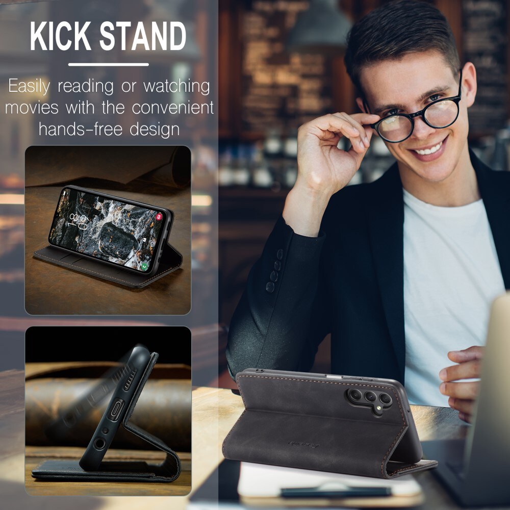 Samsung Galaxy A25 Slimmat plånboksfodral, Svart