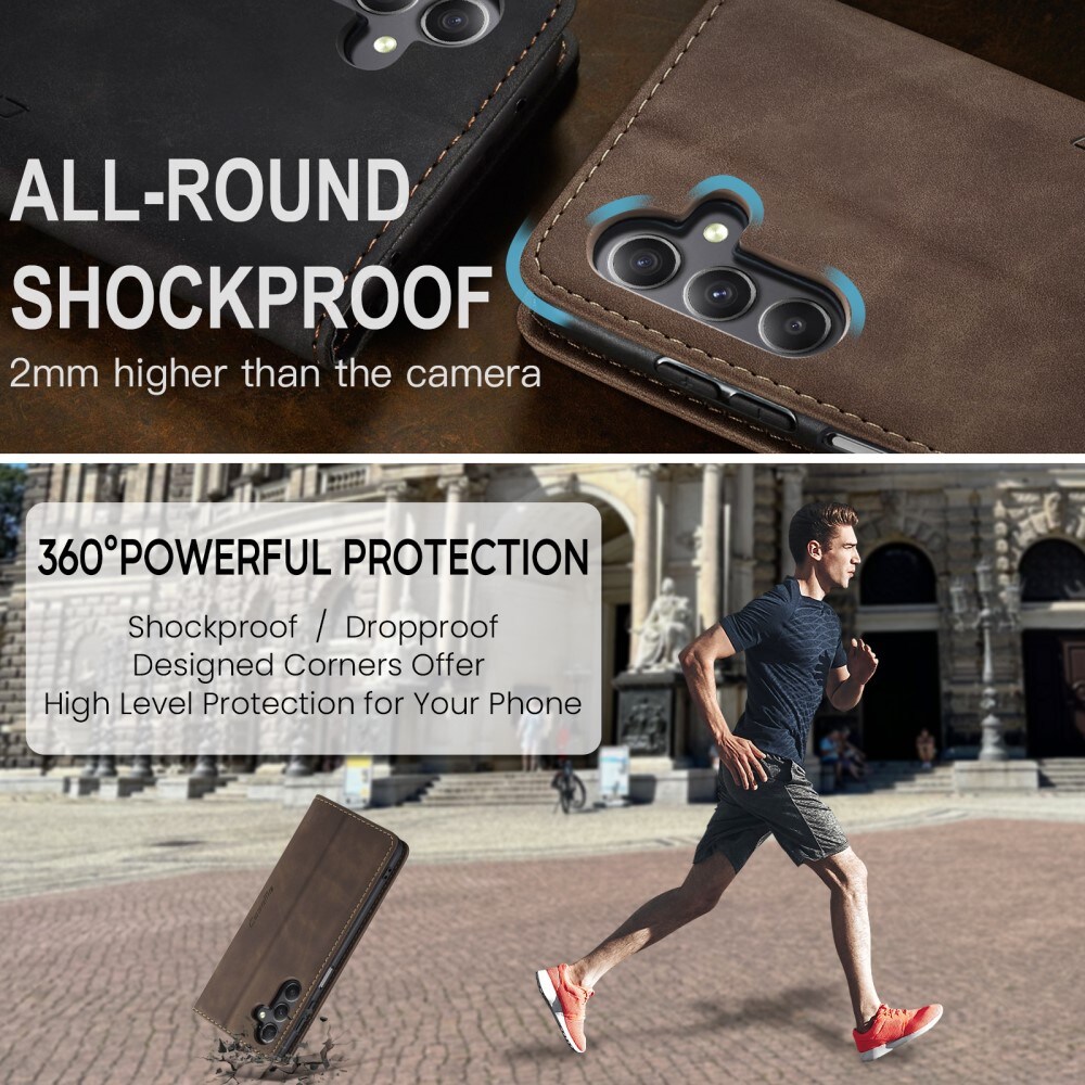 Samsung Galaxy A25 Slimmat plånboksfodral, Brun