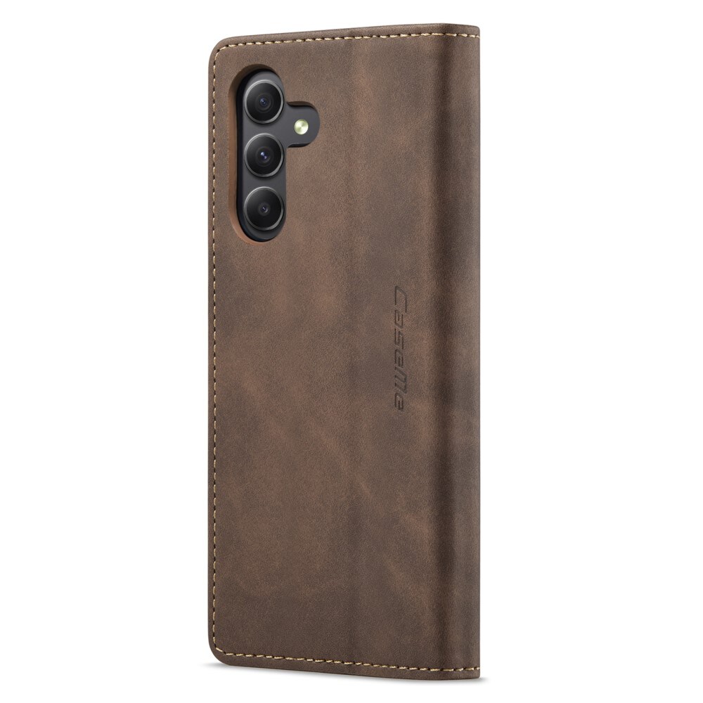 Samsung Galaxy A25 Slimmat plånboksfodral, Brun