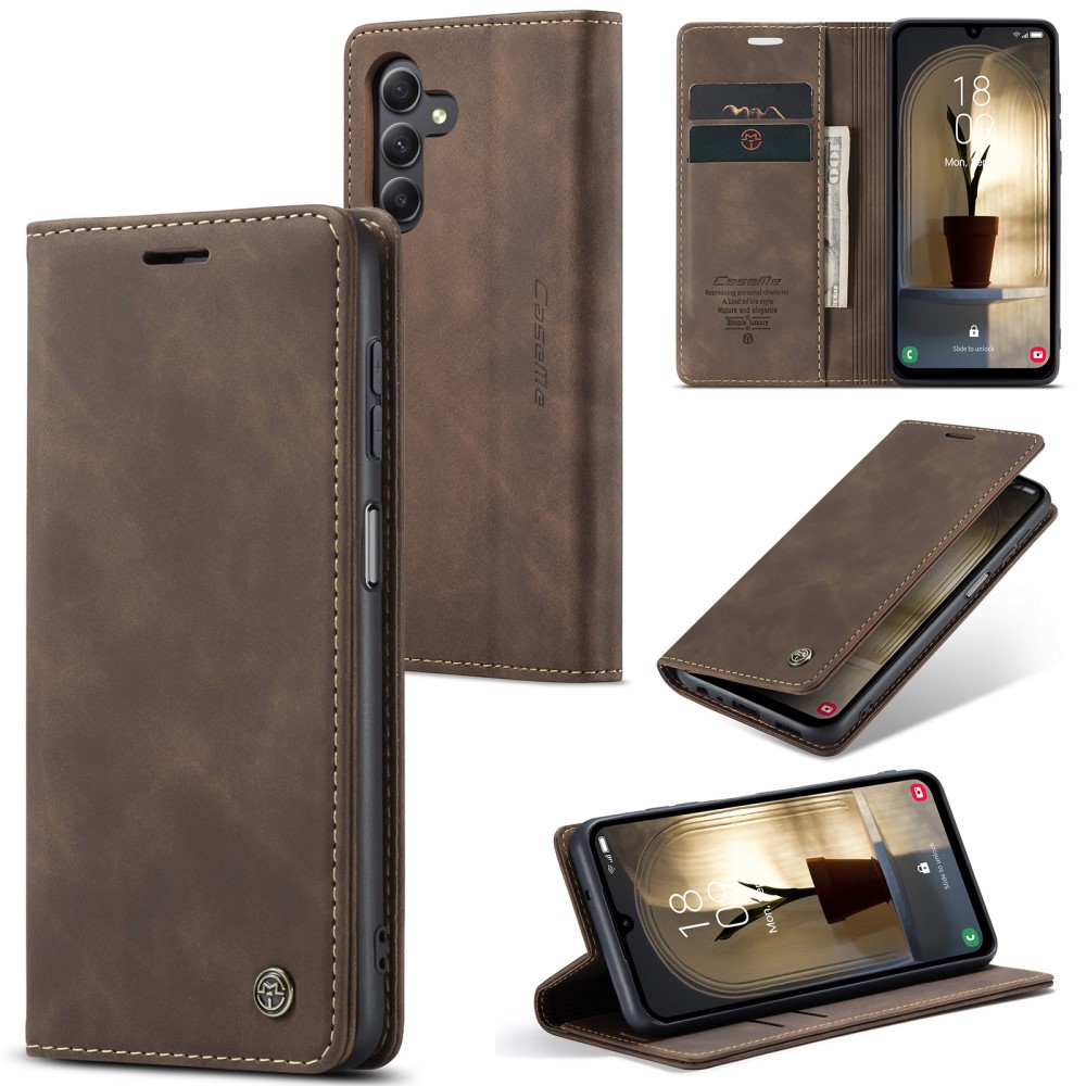 Samsung Galaxy A25 Slimmat plånboksfodral, Brun