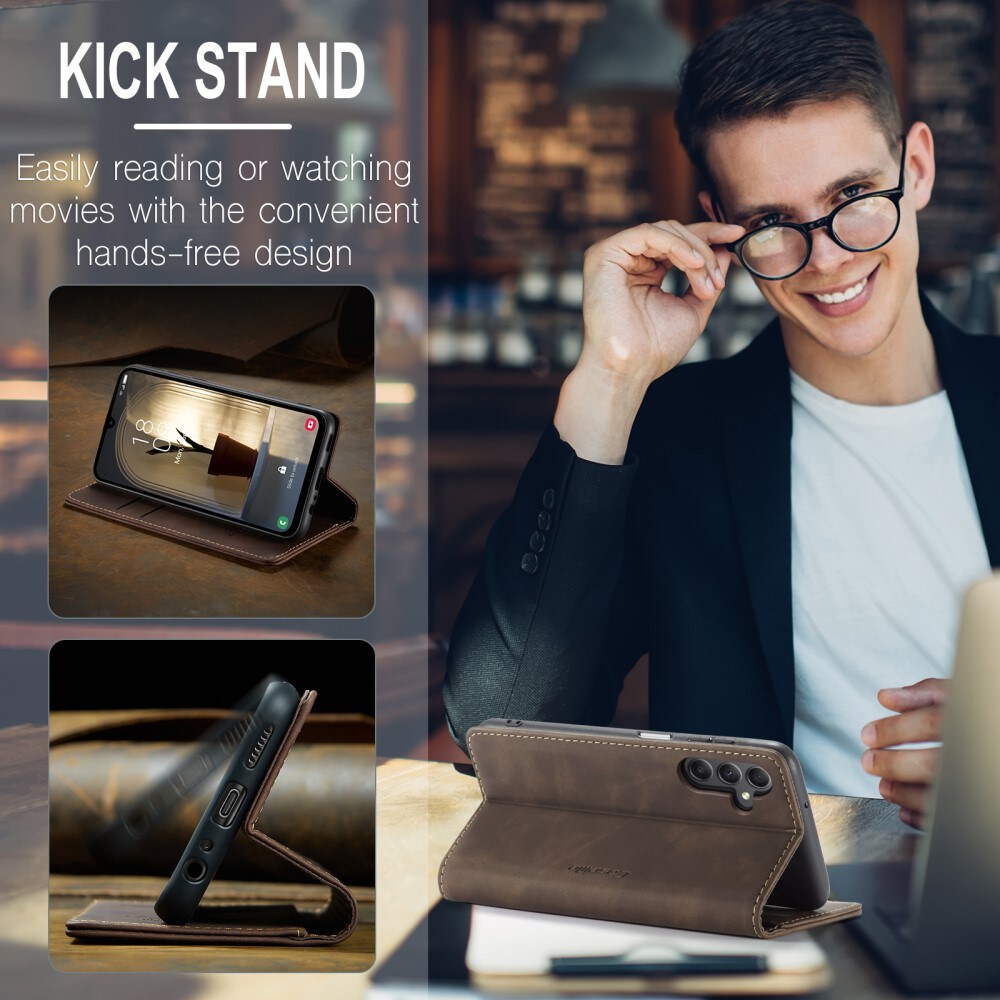 Samsung Galaxy A25 Slimmat plånboksfodral, Brun