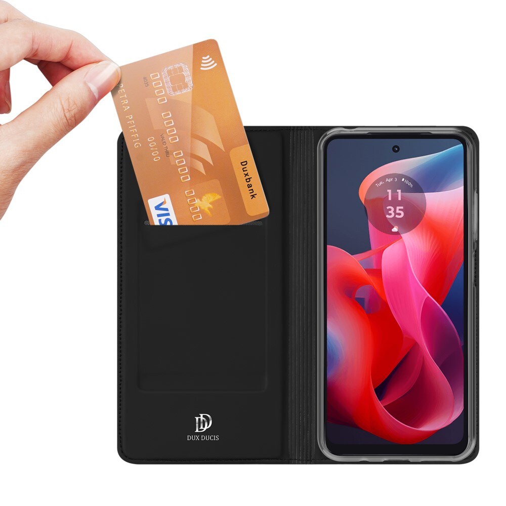 Motorola Moto G04 Slimmat mobilfodral, Svart