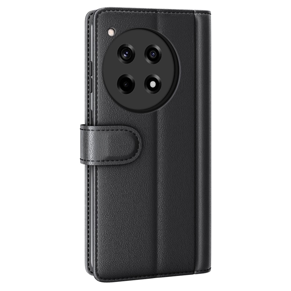 OnePlus 12R Plånboksfodral i Äkta Läder, svart