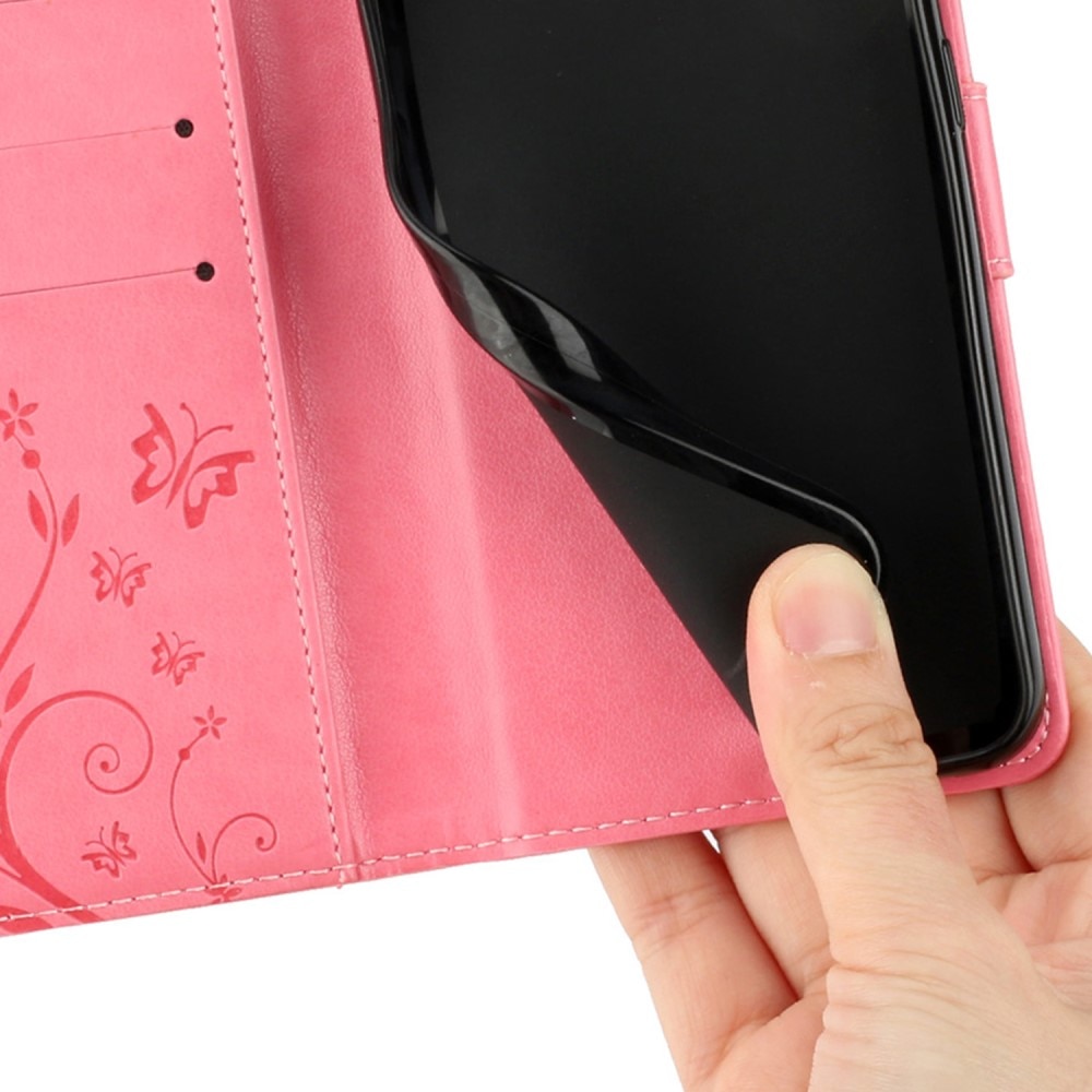 Xiaomi Redmi 13C Mobilfodral med fjärilar, rosa