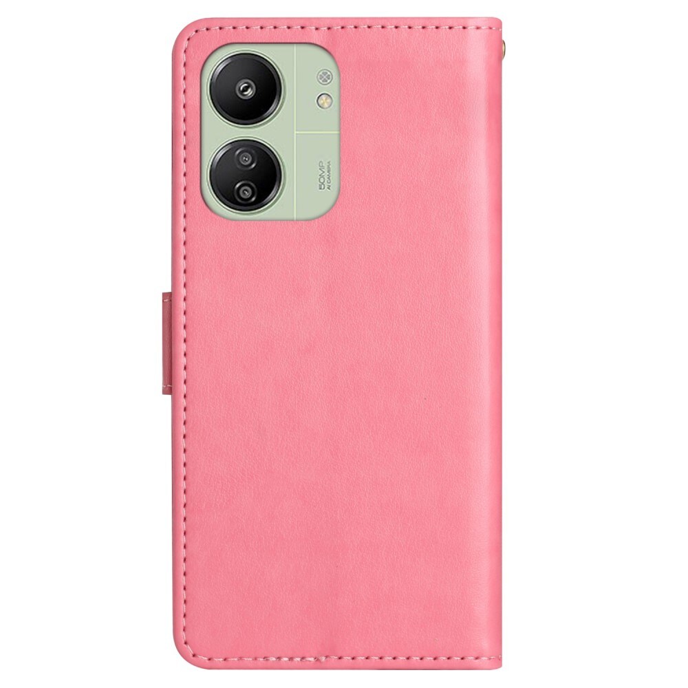 Xiaomi Redmi 13C Mobilfodral med fjärilar, rosa