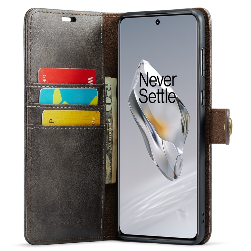 OnePlus 12 Plånboksfodral med avtagbart skal, brun