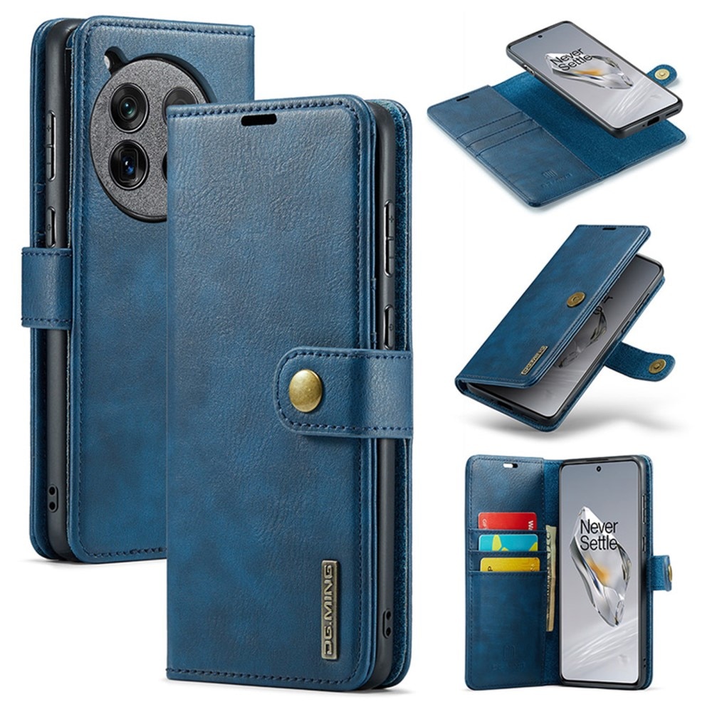 OnePlus 12 Plånboksfodral med avtagbart skal, blå