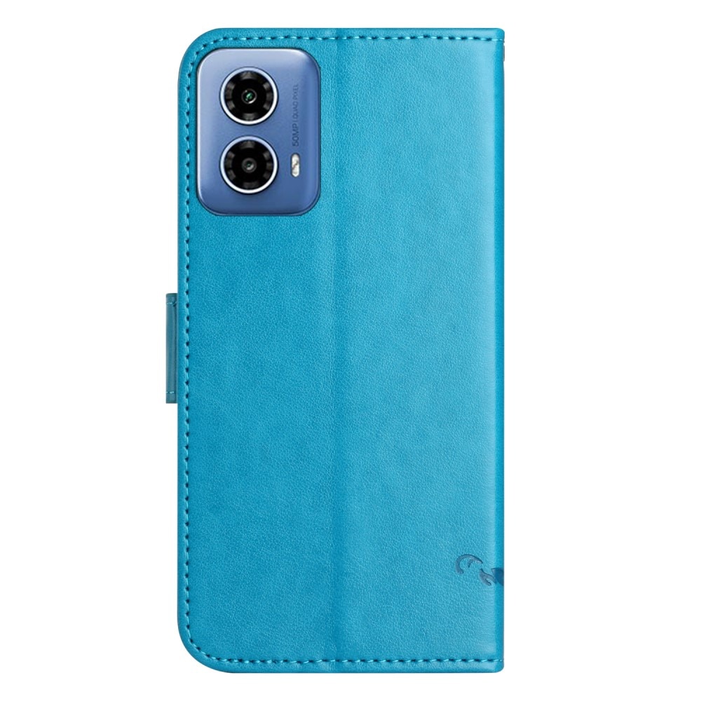 Motorola Moto G04 Mobilfodral med fjärilar, blå