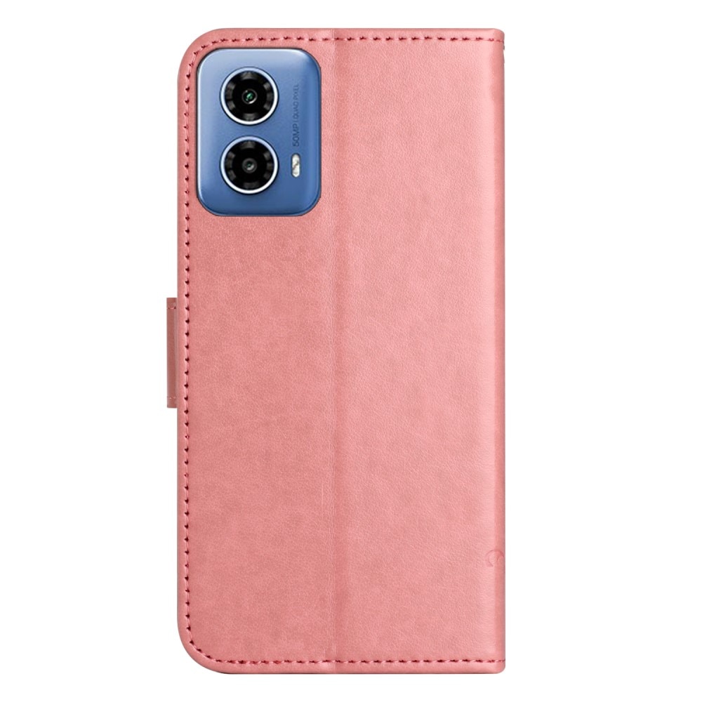 Motorola Moto G24 Mobilfodral med fjärilar, rosa