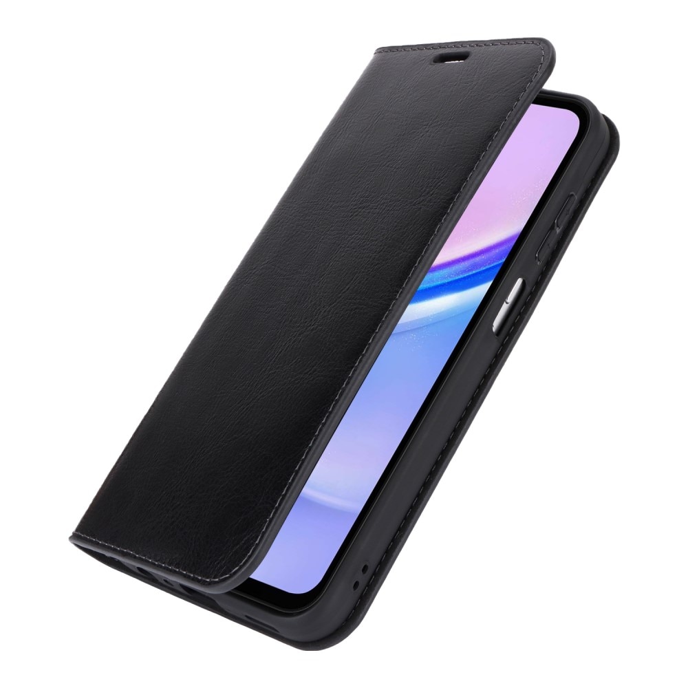 Samsung Galaxy A15 Smidigt mobilfodral i äkta läder, svart