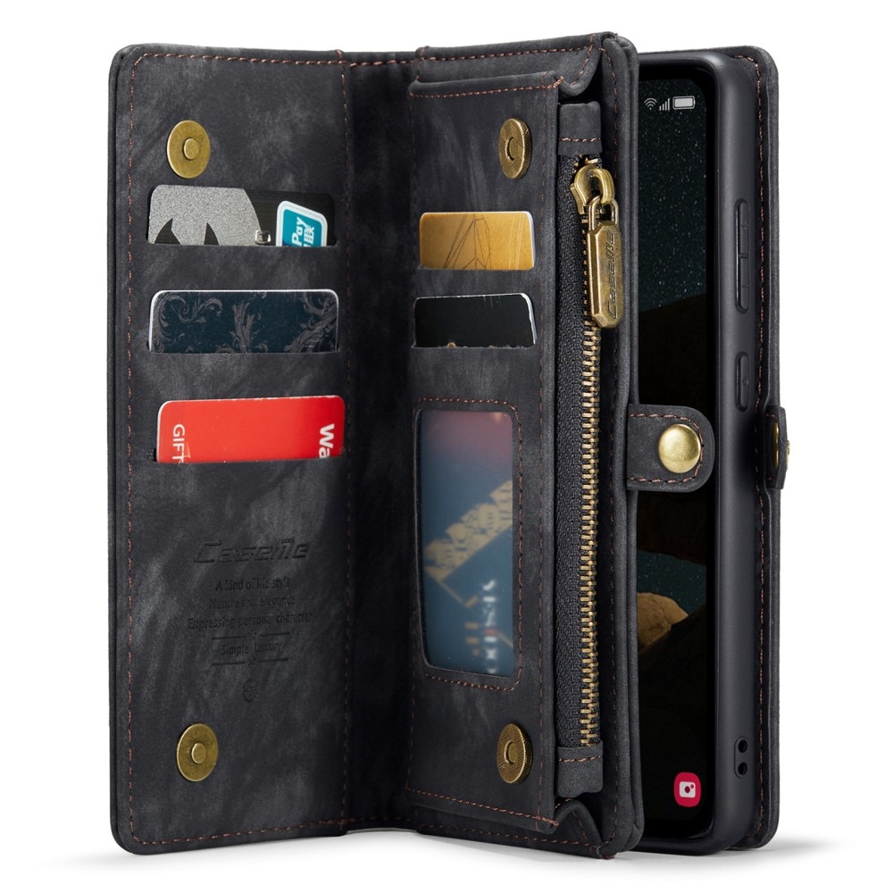 Samsung Galaxy A55 Rymligt plånboksfodral med många kortfack, grå