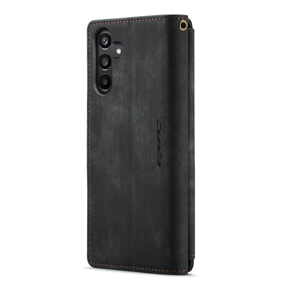 Samsung Galaxy A15 Plåboksfodral med blixtlås, Svart