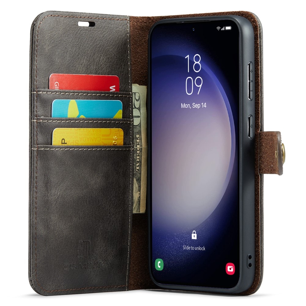 Samsung Galaxy A55 Plånboksfodral med avtagbart skal, brun