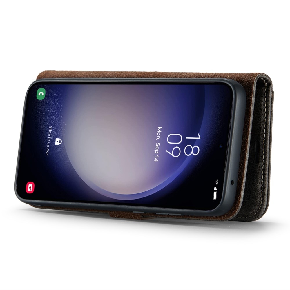Samsung Galaxy A35 Plånboksfodral med avtagbart skal, brun