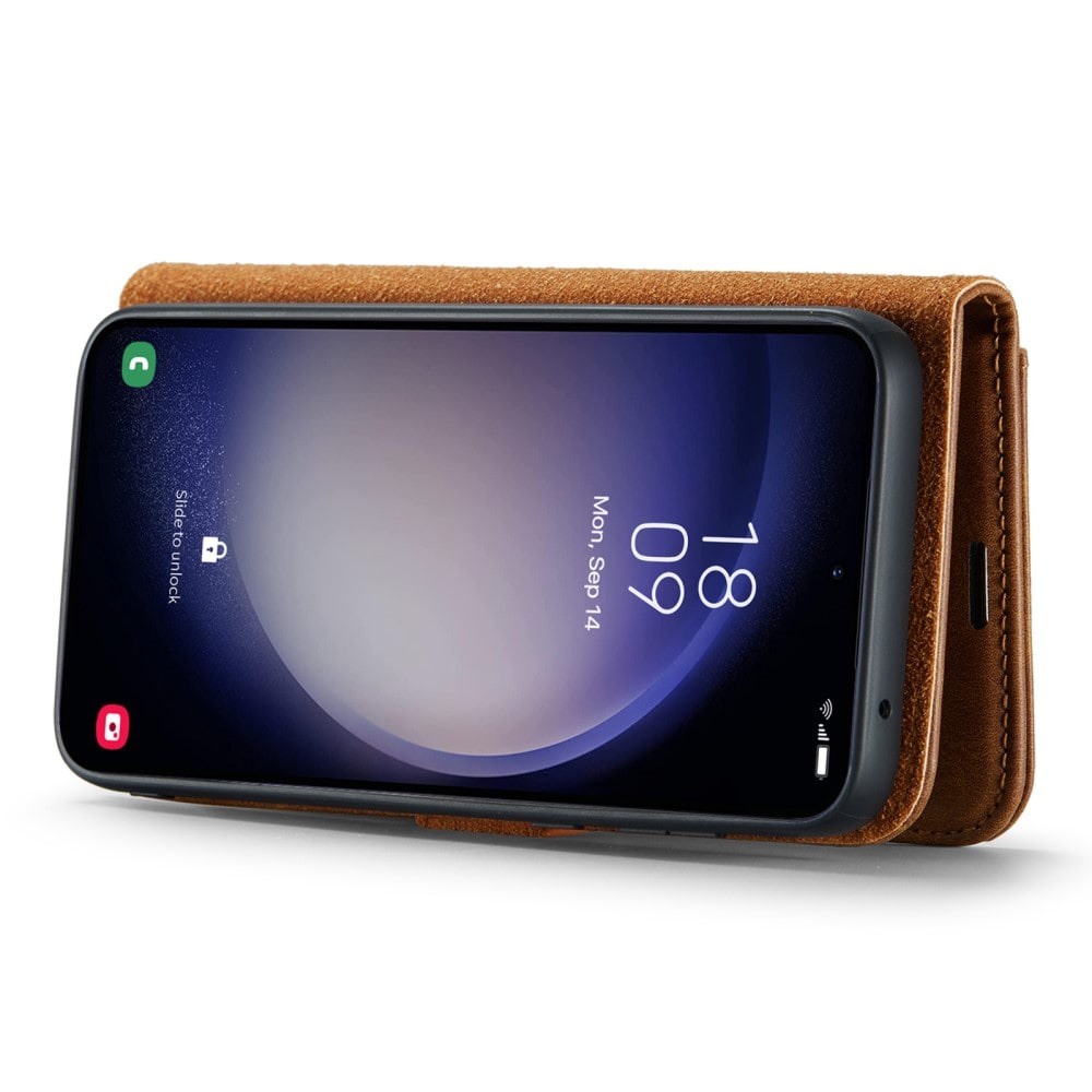 Samsung Galaxy A15 Plånboksfodral med avtagbart skal, Cognac