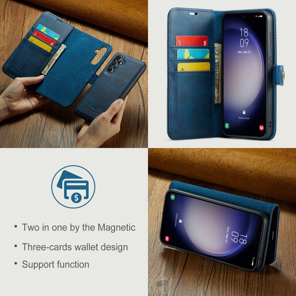 Samsung Galaxy A15 Plånboksfodral med avtagbart skal, blå