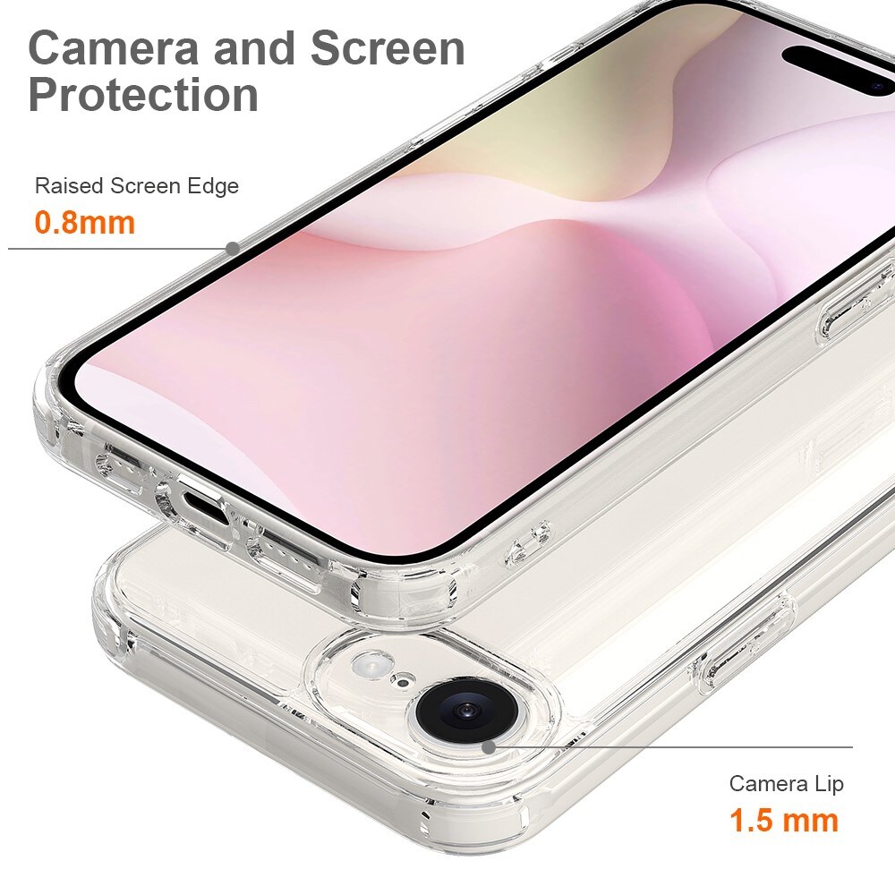 iPhone 16e Crystal Hybrid-skal, Genomskinlig