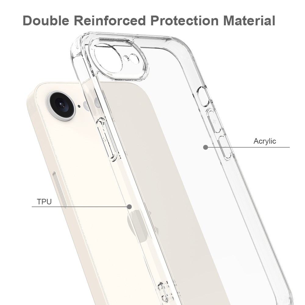 iPhone 16e Crystal Hybrid-skal, Genomskinlig
