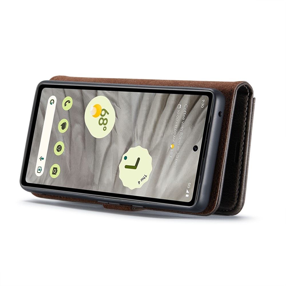 Google Pixel 8a Plånboksfodral med avtagbart skal, Brown