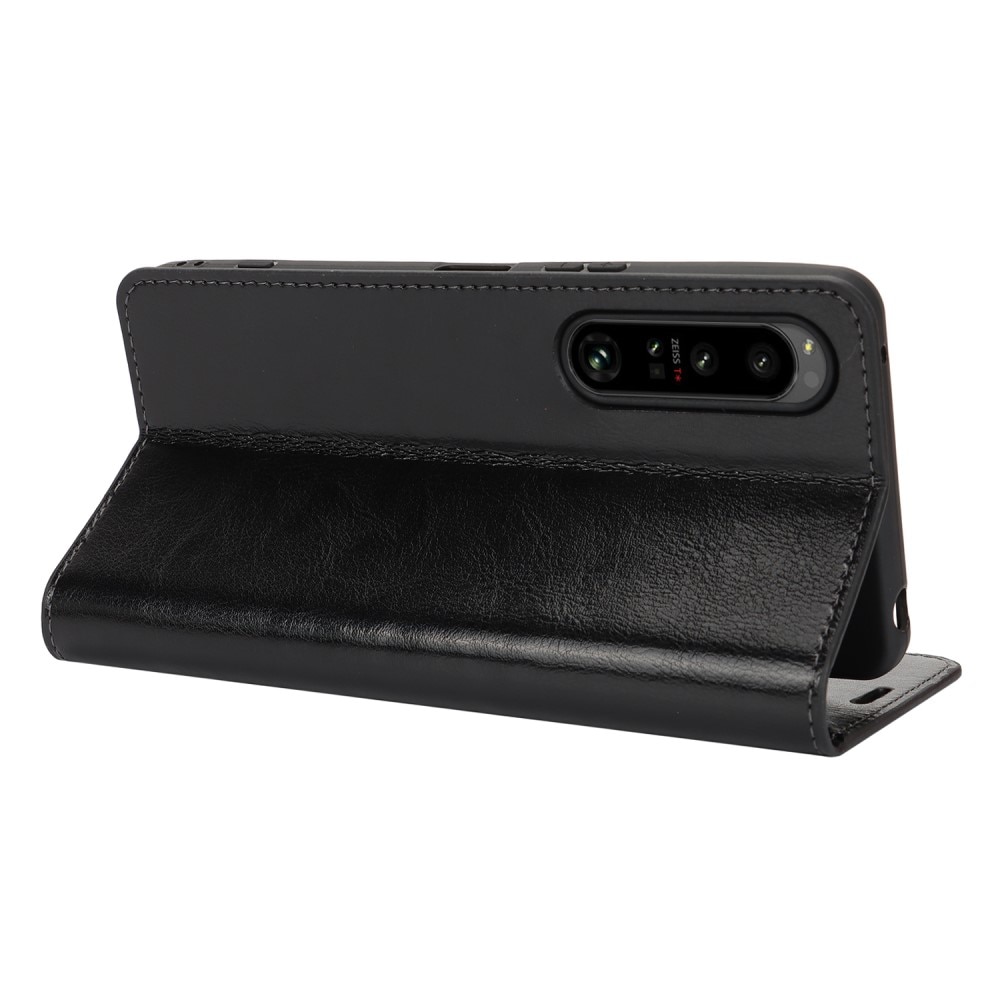 Sony Xperia 1 VI Smidigt mobilfodral i äkta läder, svart