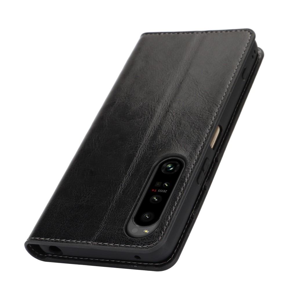 Sony Xperia 1 VI Smidigt mobilfodral i äkta läder, svart