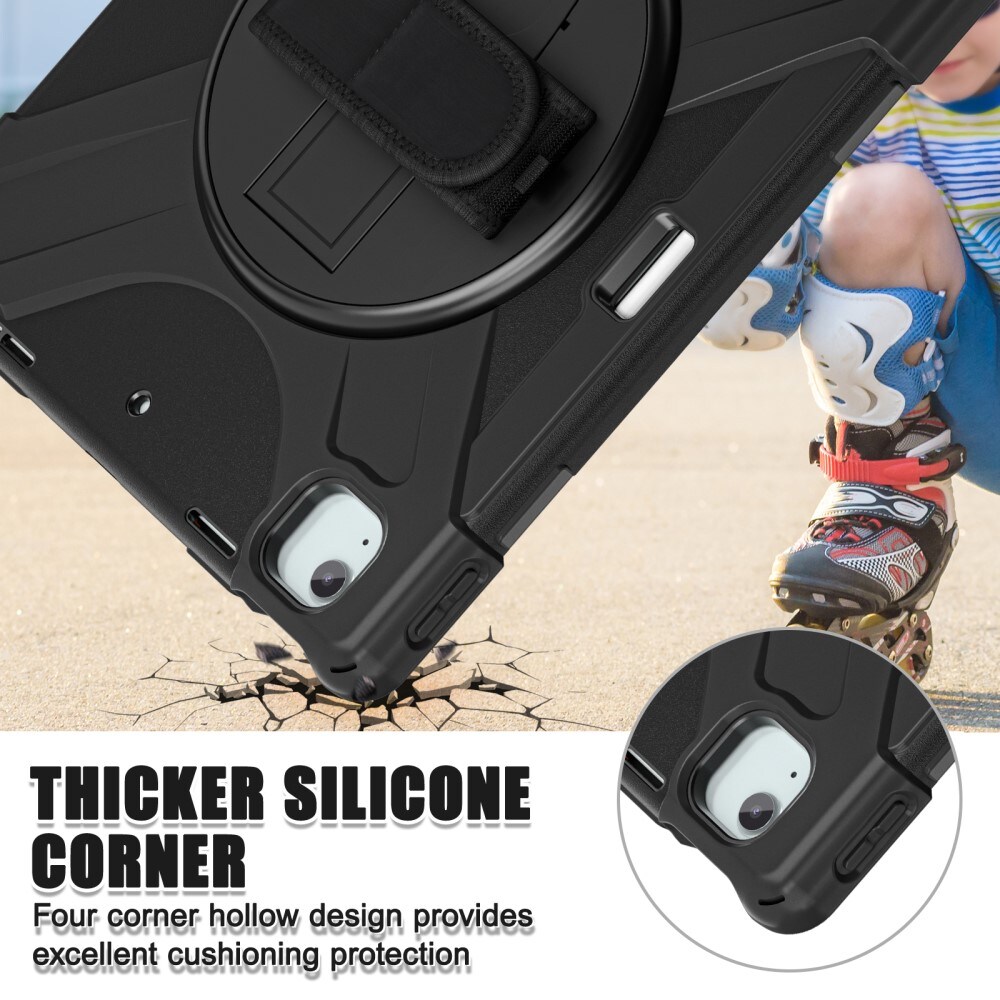 Apple iPad Air 13 2nd Gen (2025) Tufft hybridskal med axelrem Svart