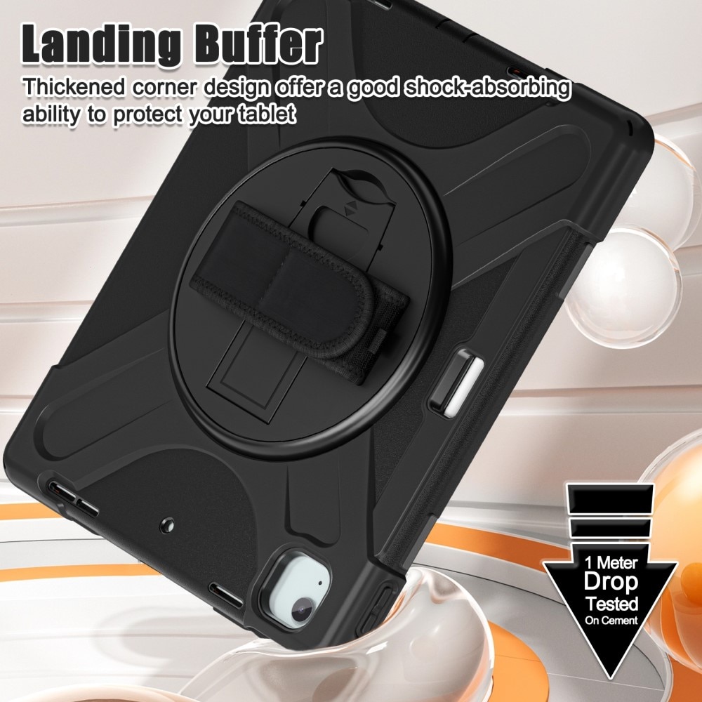 Apple iPad Air 11 6th Gen (2024) Tufft hybridskal med axelrem Svart