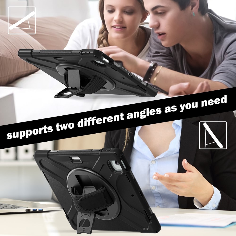 Apple iPad Air 11 6th Gen (2024) Tufft hybridskal med axelrem Svart