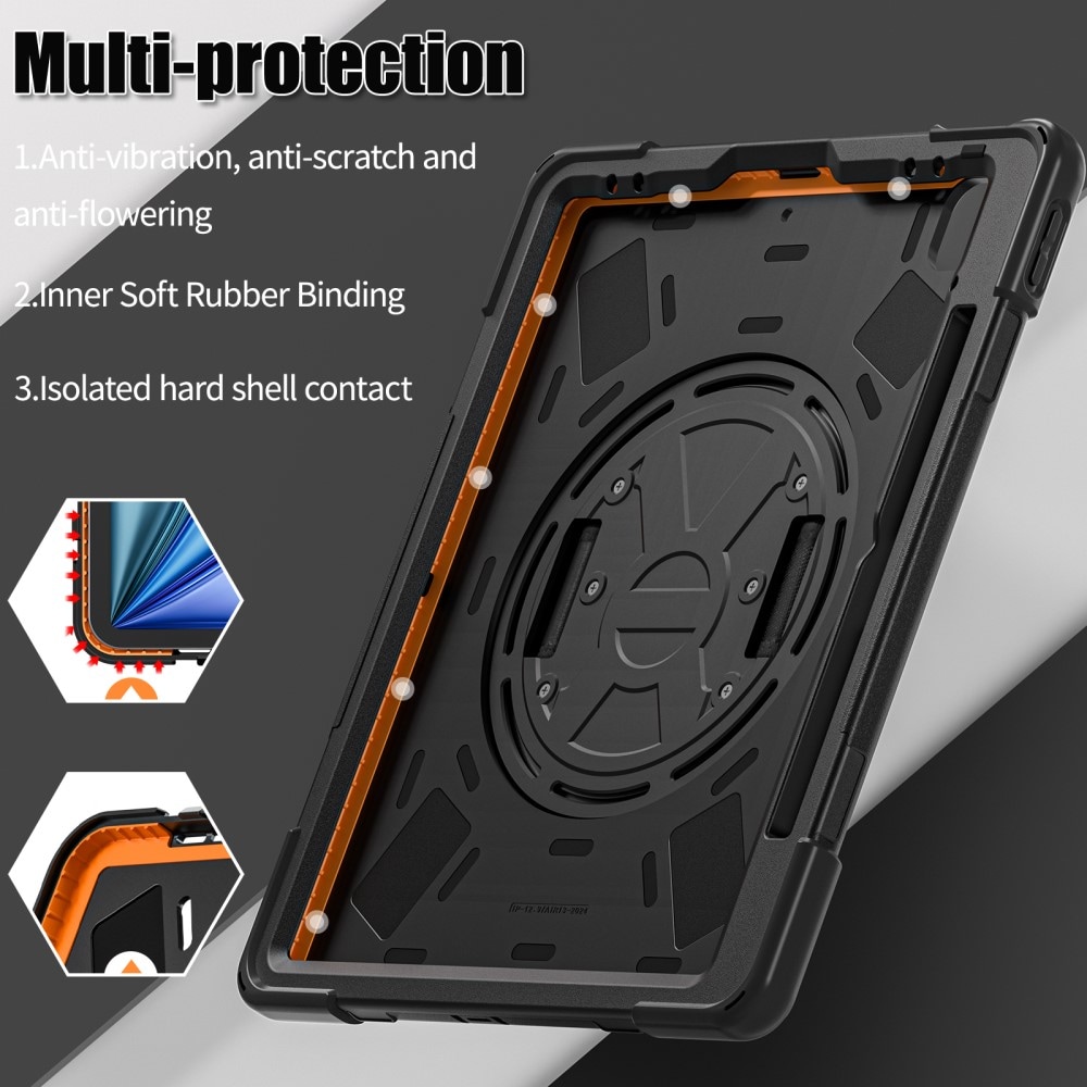 Apple iPad Air 11 6th Gen (2024) Tufft hybridskal med axelrem Svart