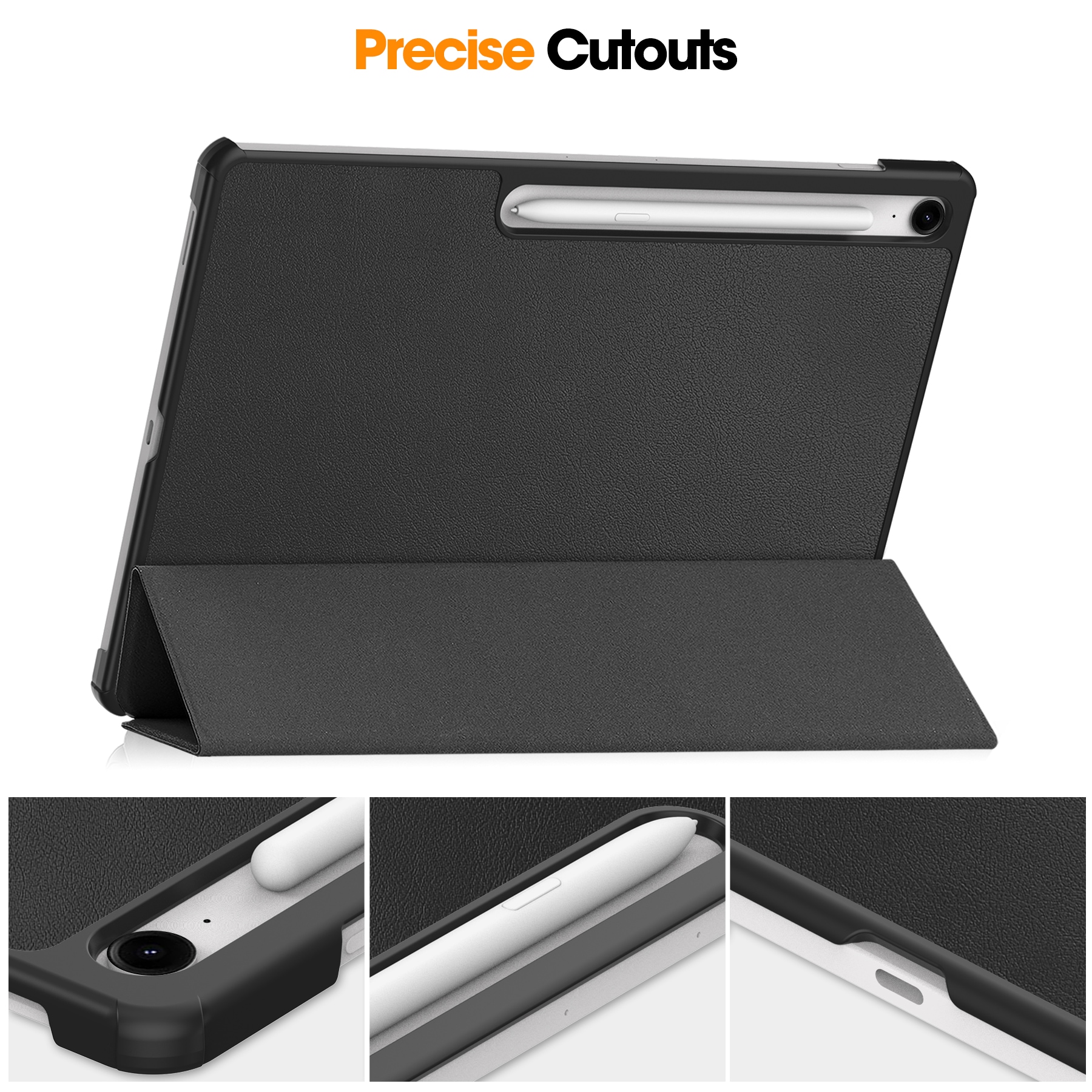 Samsung Galaxy Tab S10 FE Plus Tri-Fold Fodral, Svart