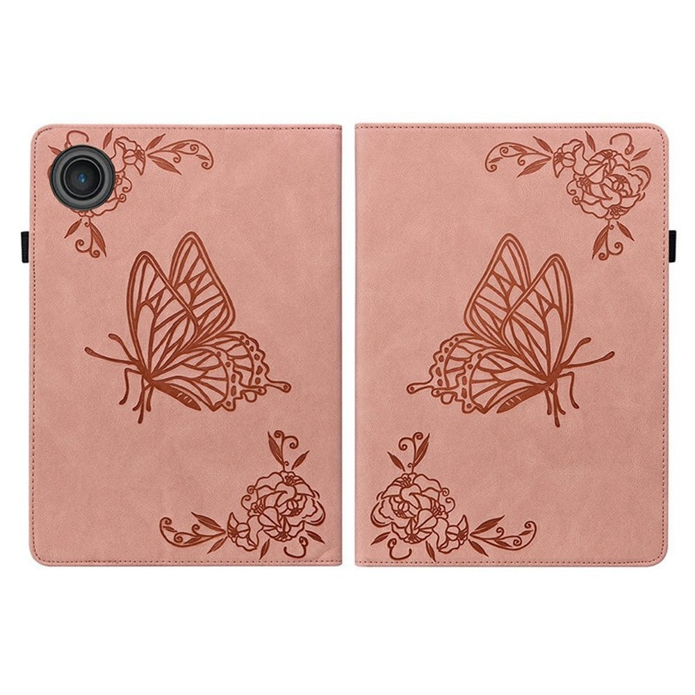  Lenovo Tab Fodral med fjärilar, Rosa