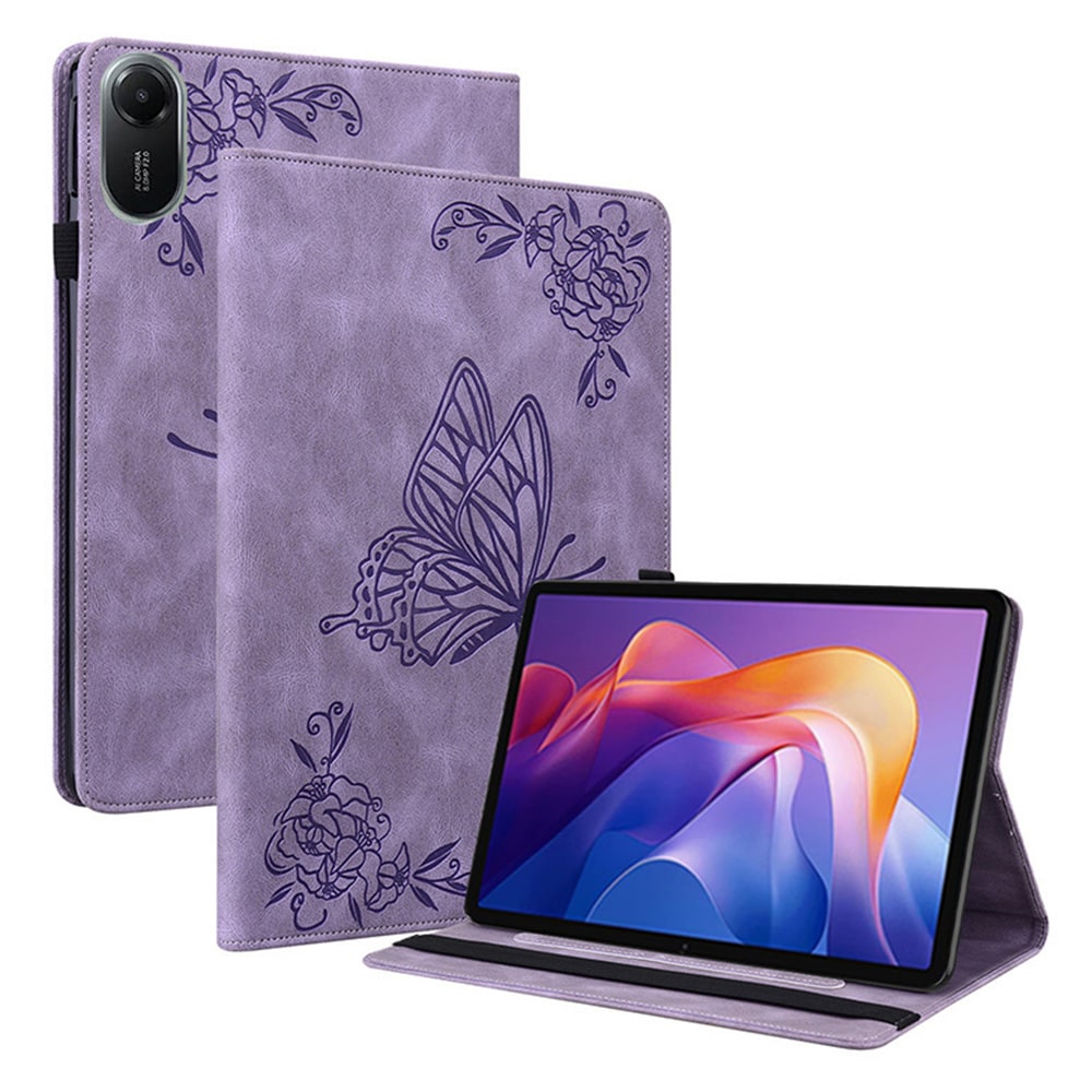 Xiaomi Redmi Pad 2 Fodral med fjärilar, Lila
