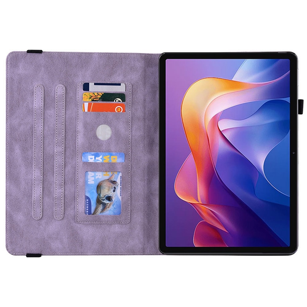 Xiaomi Redmi Pad 2 Fodral med fjärilar, Lila