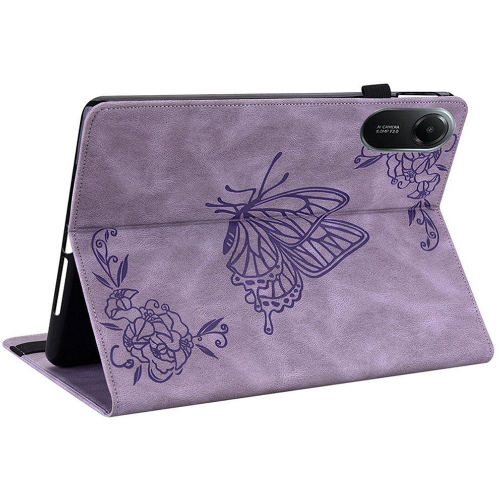 Xiaomi Redmi Pad 2 Fodral med fjärilar, Lila
