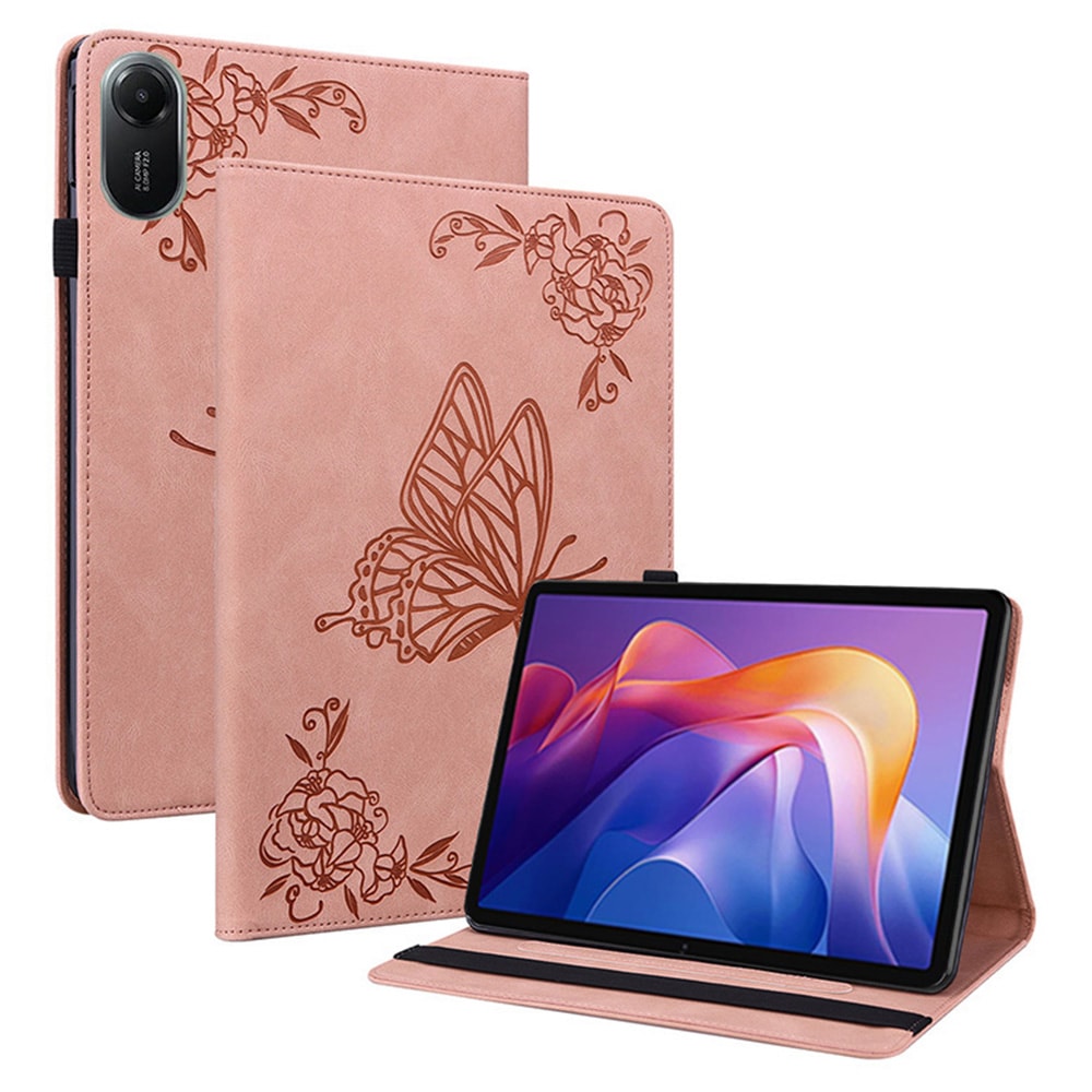 Xiaomi Redmi Pad 2 Fodral med fjärilar, Rosa