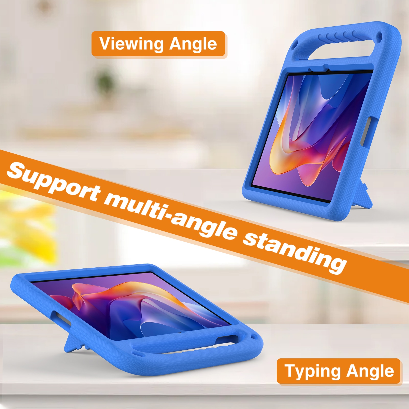 Xiaomi Redmi Pad 2 Stöttåligt skal/fodral med handtag - Perfekt för barn, Blå