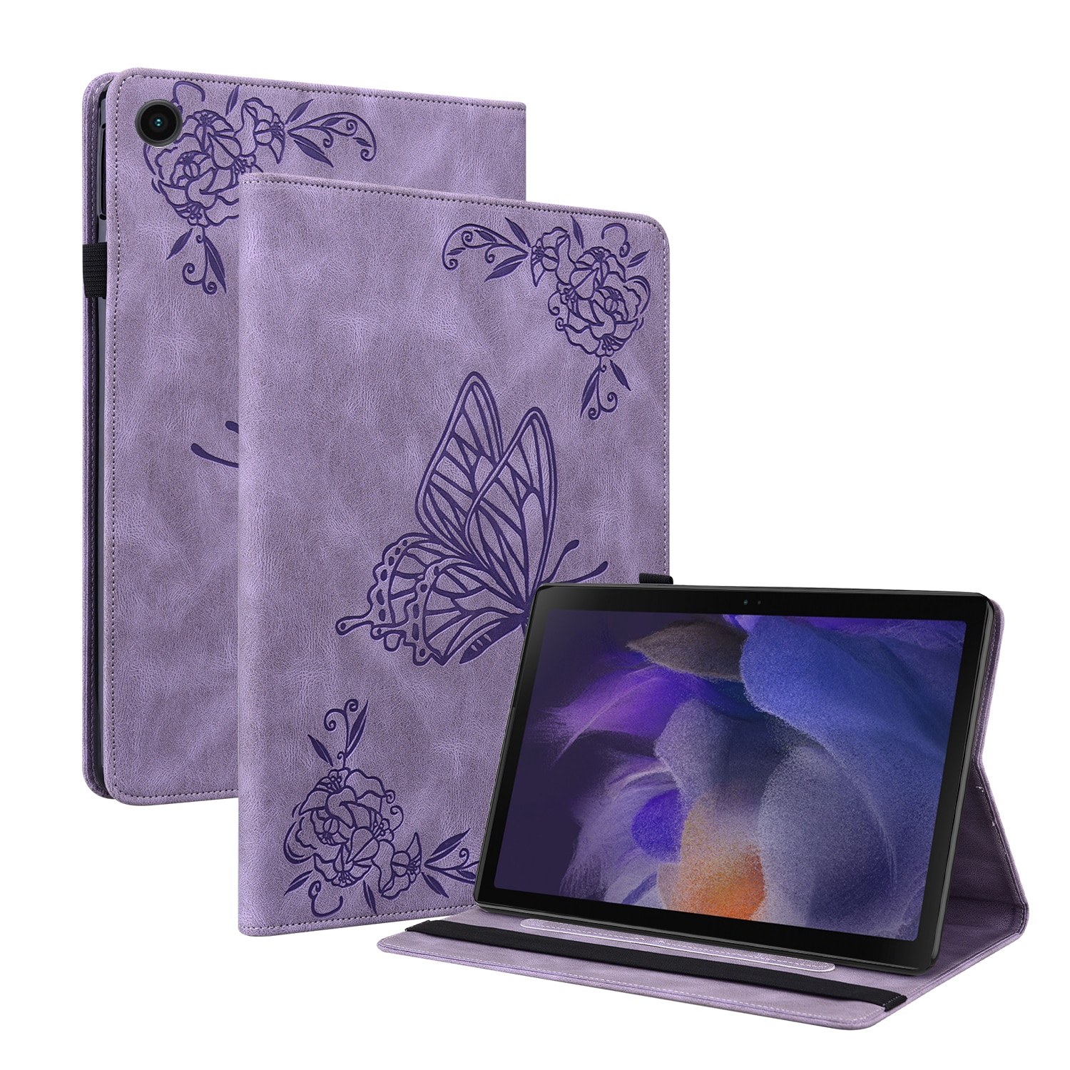 Samsung Galaxy Tab A11 Fodral med fjärilar, Lila
