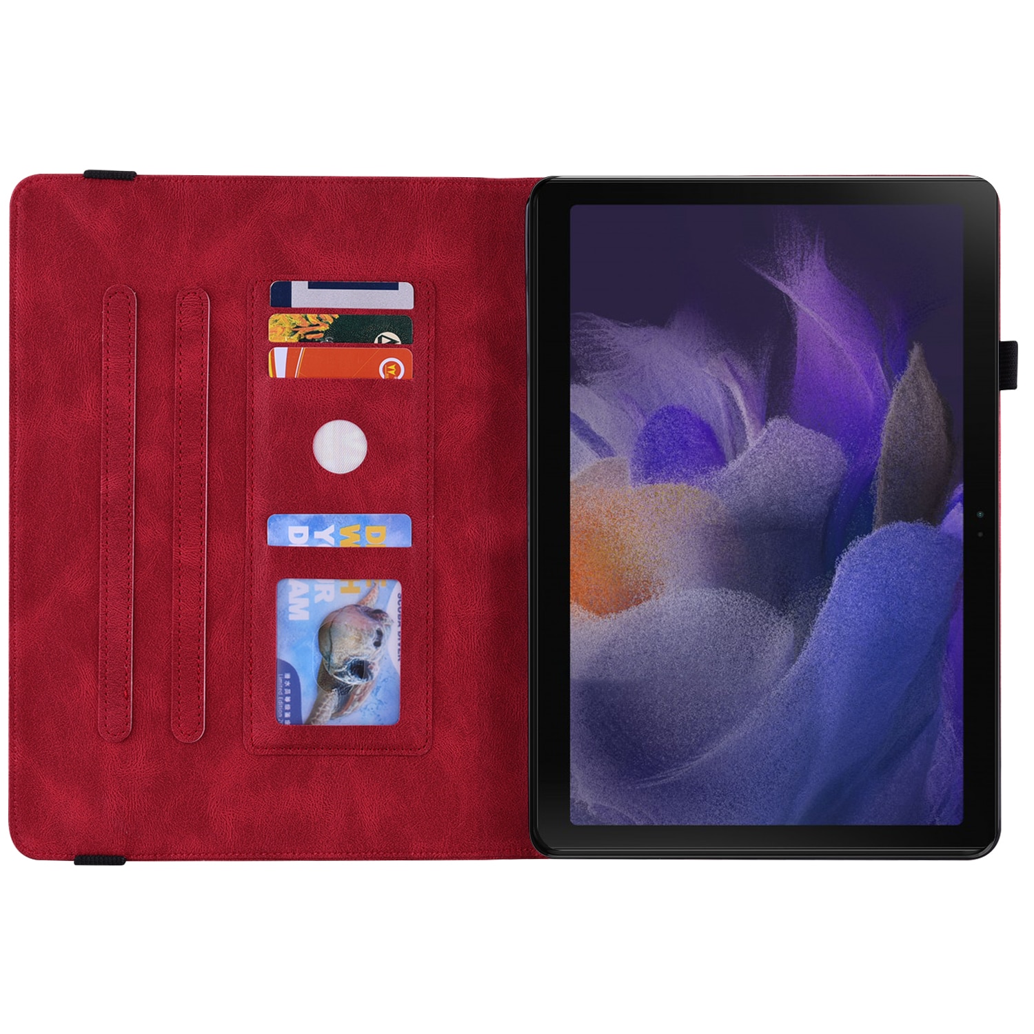 Samsung Galaxy Tab A11 Plus Fodral med fjärilar, Röd