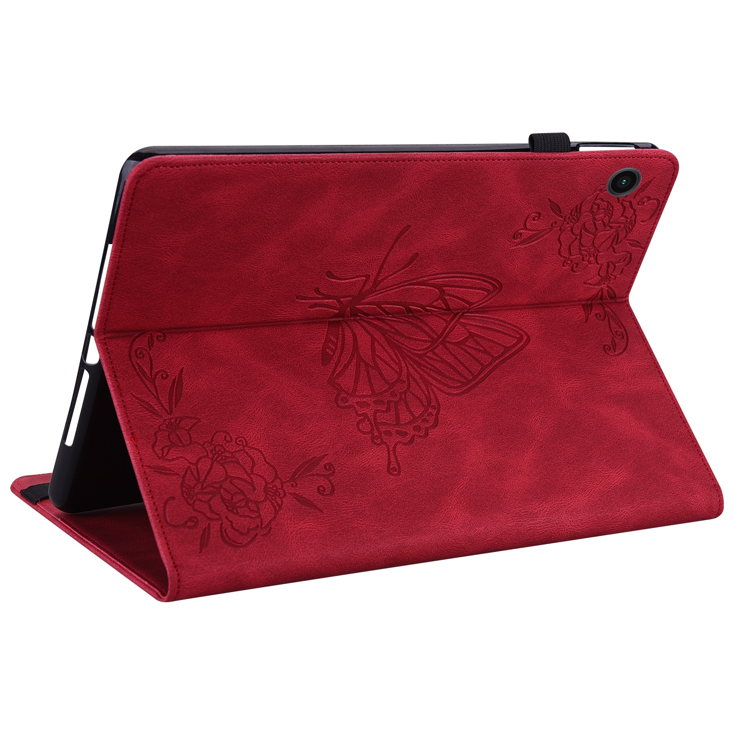 Samsung Galaxy Tab A11 Plus Fodral med fjärilar, Röd